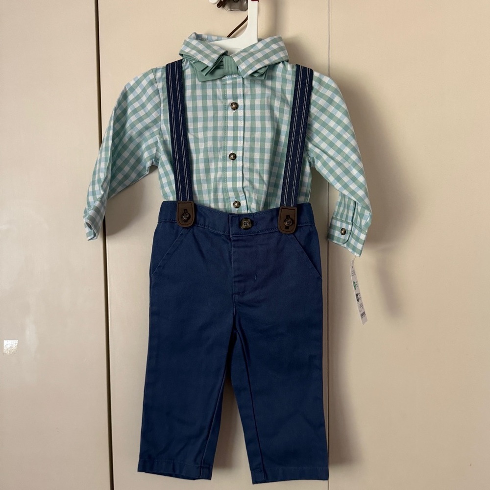 Carter’s baby boy suspender and bow tie outfit 6m